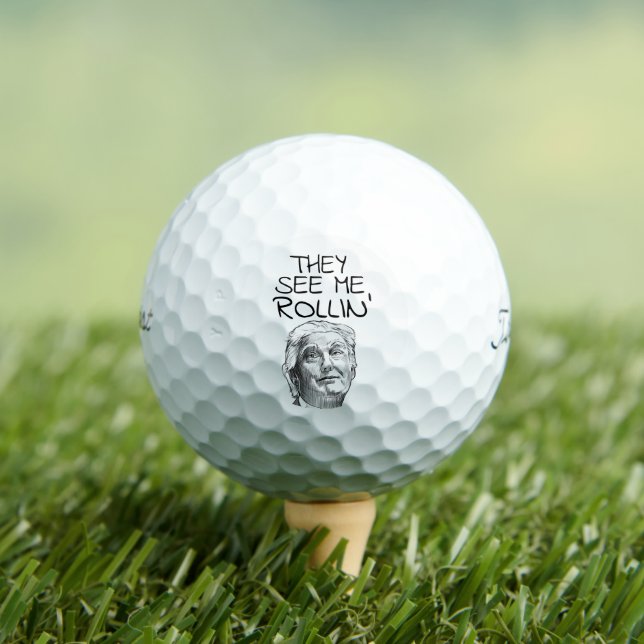 DONALD TRUMP FUNNY GOLF BALLS ROLLIN' (Insitu Tee)