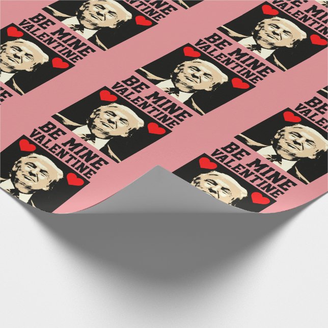 DONALD TRUMP FUNNY VALENTINE'S DAY  WRAPPING PAPER (Corner)