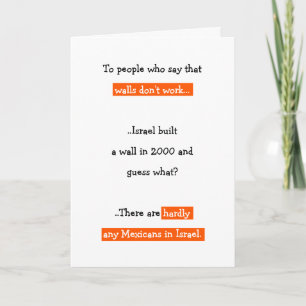 Donald Trump Funny Wall Joke Quote Political Humou Holiday Card