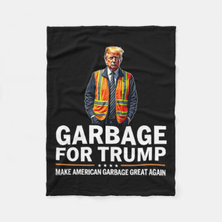 Donald Trump Garbage Orange Reflective Safety Vest Fleece Blanket