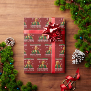 Donald Trump Gift Wrap, Make Christmas Great Again Wrapping Paper