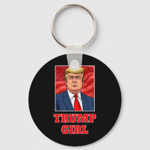 Donald Trump Girl Funny Great America President Su Key Ring