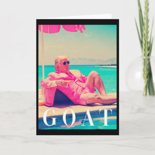 Donald Trump Goat Funny Artwork Art Meme Retro Card