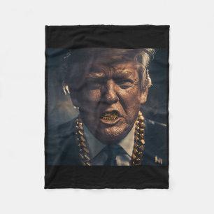 Donald Trump Gold Grillz Fleece Blanket