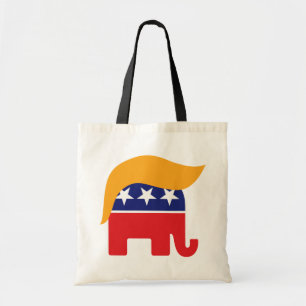 Donald Trump Hair GOP Elephant Logo Tote Bag