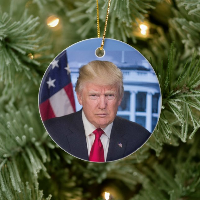 DONALD TRUMP HANDSOME PORTRAIT CHRISTMAS ORNAMENT (Tree)