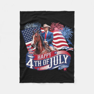 Donald Trump Happy 4th Of July For Patriots Americ Fleece Blanket