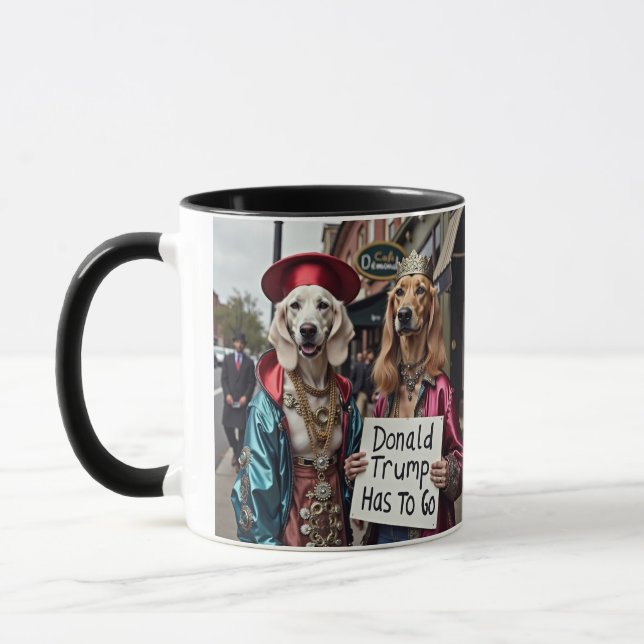 Donald Trump Has To Go Dog Protesters  Mug (Left)