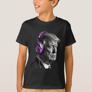 Donald Trump Headphones Funny President Dj Art T-Shirt