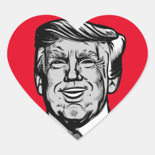 DONALD TRUMP  HEART STICKER