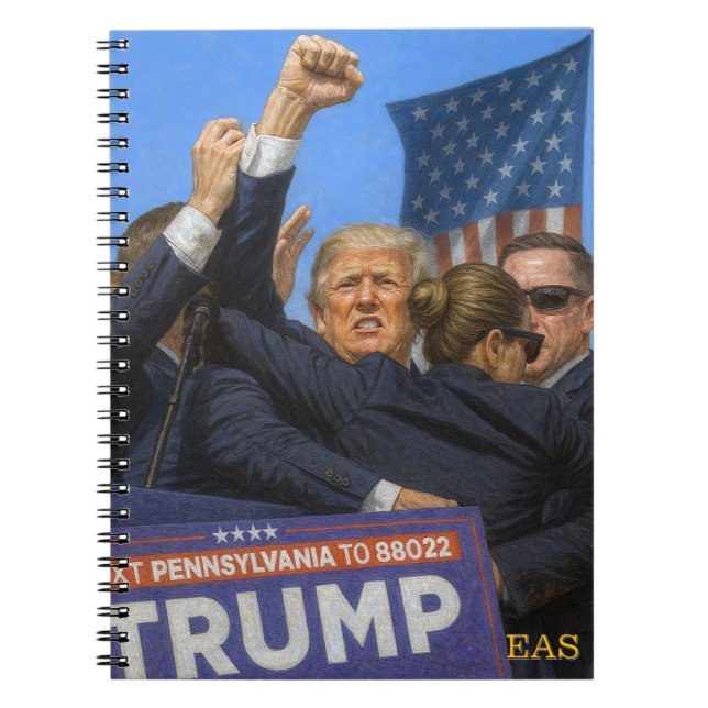 Donald Trump Iconic Fist Photo Monogram Notebook (Front)