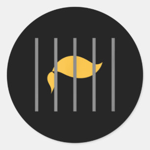 Donald Trump Impeach Anti-trump Behind Bars Classic Round Sticker