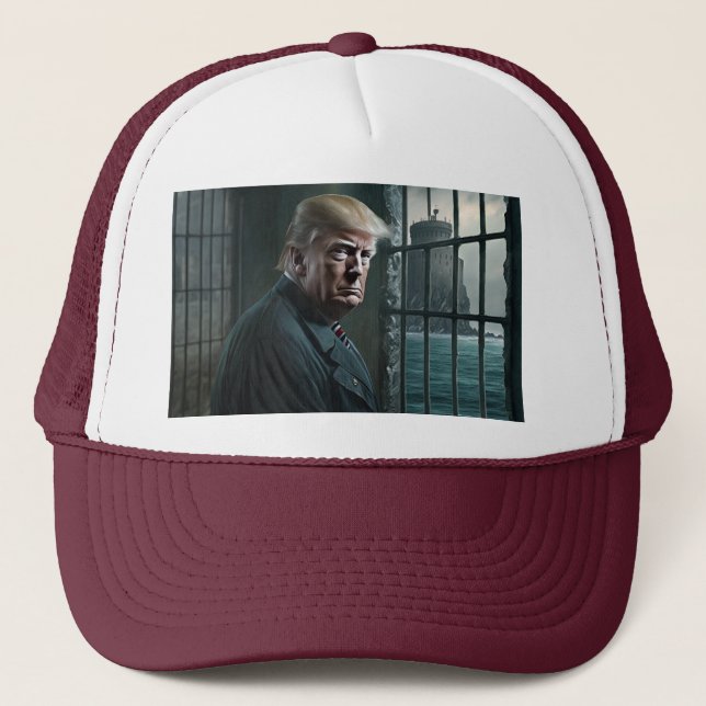 Donald Trump in Alcatraz Prison Trucker Hat (Front)