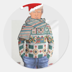 DONALD TRUMP in Christmas sweater stickers