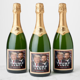 Donald Trump Inauguration Champagne Victory Gold Sparkling Wine Label