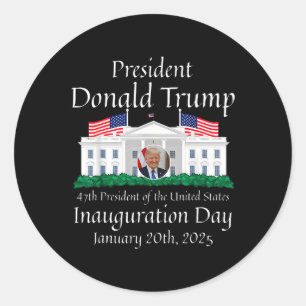 Donald Trump Inauguration Day 2025 47th Usa Presid Classic Round Sticker