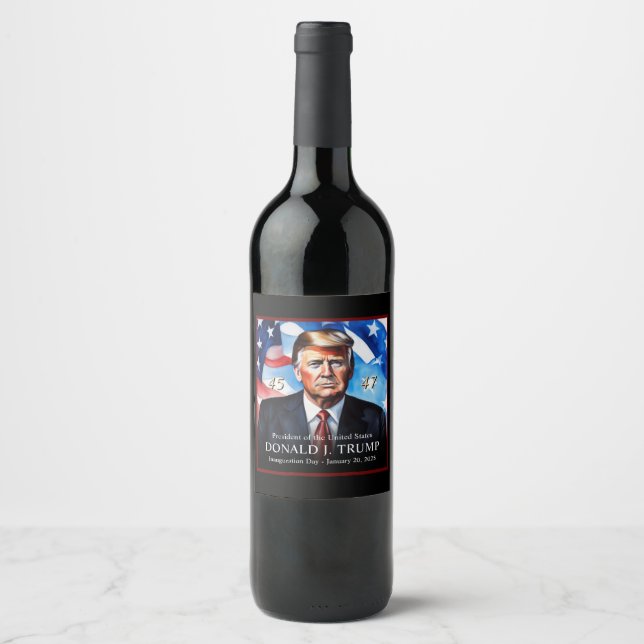 Donald Trump Inauguration Day Collectable Wine Wine Label (Front)
