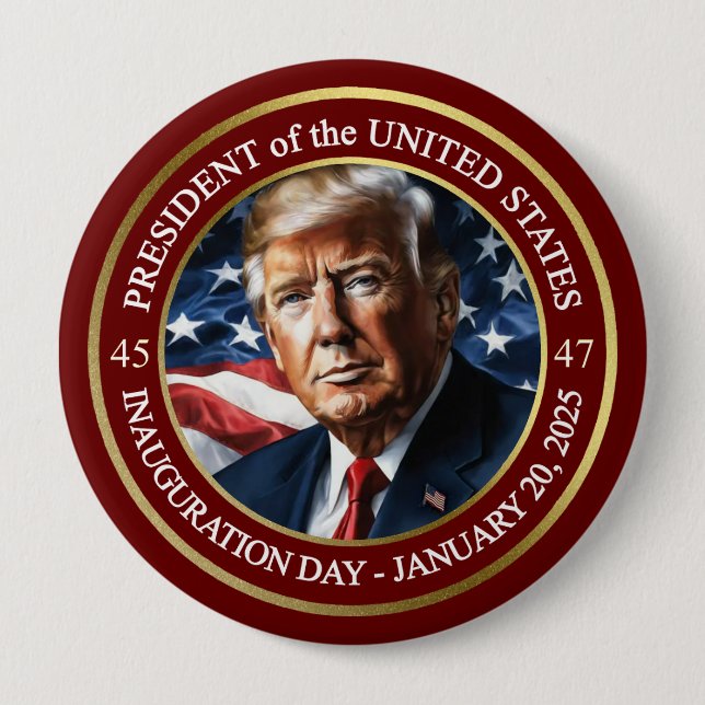 Donald Trump Inauguration Day GOP Red Collector's 10 Cm Round Badge (Front)