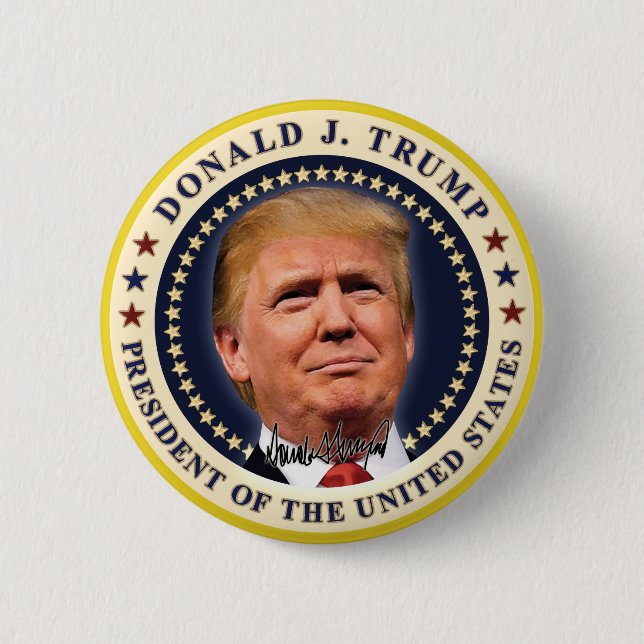 Donald Trump Inauguration Gold Stars Souvenir 6 Cm Round Badge (Front)