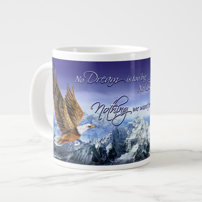 Donald Trump Inspirational Quote Eagle & Mountains Large Coffee Mug (Front Left)