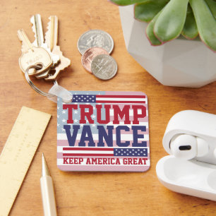 Donald Trump JD Vance 2024 Keep America Great Key Ring