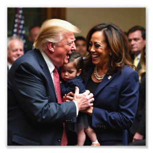 Donald Trump Kamala harris  Photo Print