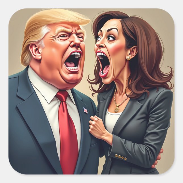Donald Trump Kamala harris  Square Sticker (Front)