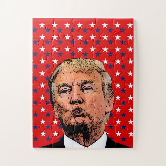 DONALD TRUMP KISS JIGSAW PUZZLE EASY (Vertical)
