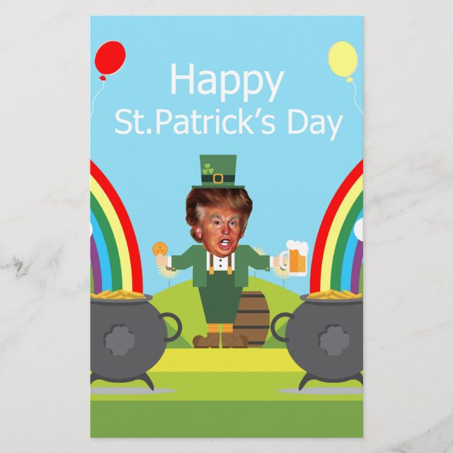 donald trump leprechaun stationery (Front)