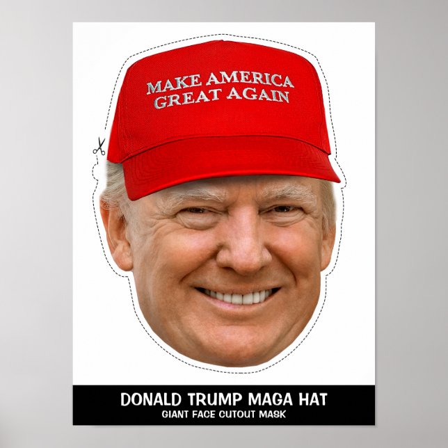 DONALD TRUMP MAGA HAT CUTOUT MASK POSTER (Front)