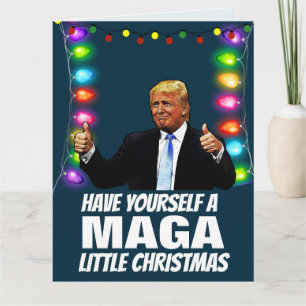  DONALD TRUMP MAGA LITTLE Christmas bIg Card