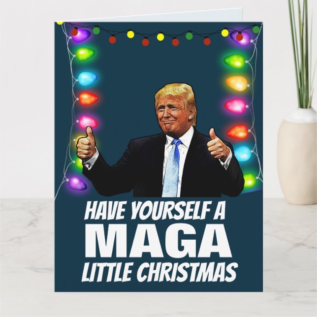  DONALD TRUMP MAGA LITTLE Christmas bIg Card (Front)