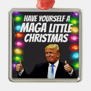  DONALD TRUMP MAGA LITTLE Christmas  Metal Tree Decoration