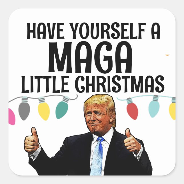 DONALD TRUMP MAGA LITTLE CHRISTMAS STICKERS (Front)