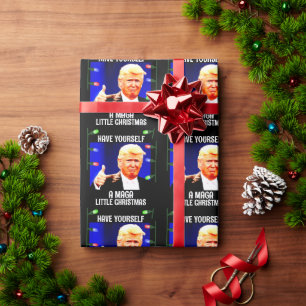  DONALD TRUMP MAGA LITTLE Christmas WRAPPING PAPER