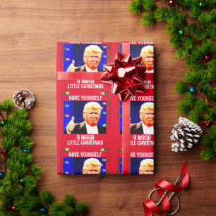  DONALD TRUMP MAGA LITTLE Christmas WRAPPING PAPER