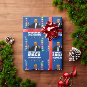  DONALD TRUMP MAGA LITTLE Christmas  Wrapping Paper
