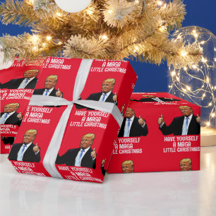 DONALD TRUMP MAGA LITTLE Christmas WRAPPING PAPER