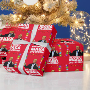  DONALD TRUMP MAGA LITTLE Christmas  Wrapping Paper