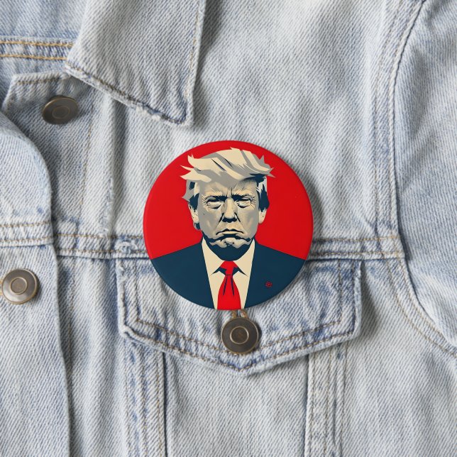 Donald Trump MAGA Red & Navy Car Magent 7.5 Cm Round Badge (In Situ)