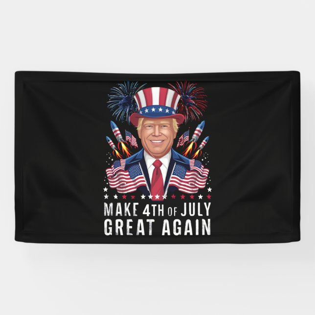 Donald Trump Make 4th Of July Great Again  Banner (Horizontal)