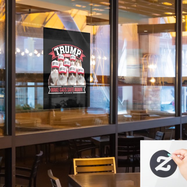 Donald Trump Make Cats Safe Again 2024 Debate  (Restaurant Window)
