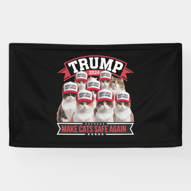Donald Trump Make Cats Safe Again 2024 Debate  Banner (Horizontal)