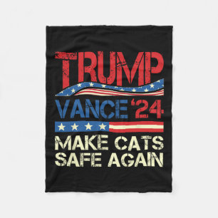 Donald Trump Make Cats Safe Again 2024 Debate Funn Fleece Blanket