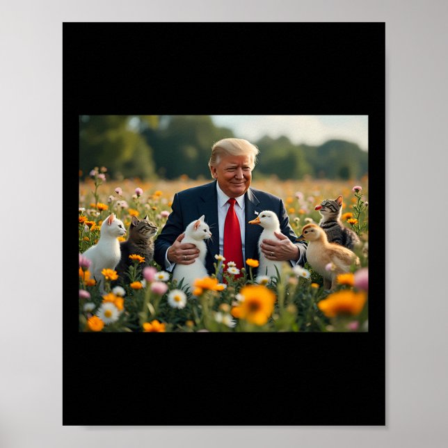 Donald Trump Make Cats Safe Again 2024 Debate Funn Poster (Front)