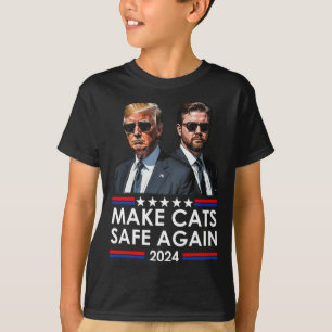 Donald Trump Make Cats Safe Again 2024 Debate Funn T-Shirt