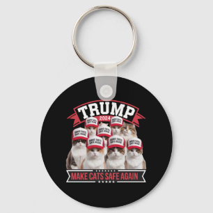 Donald Trump Make Cats Safe Again 2024 Debate  Key Ring