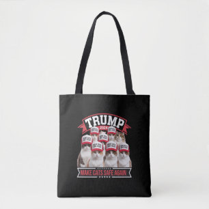 Donald Trump Make Cats Safe Again 2024 Debate Tote Bag