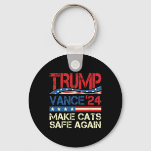 Donald Trump Make Cats Safe Again 2024 Dete Funny Key Ring