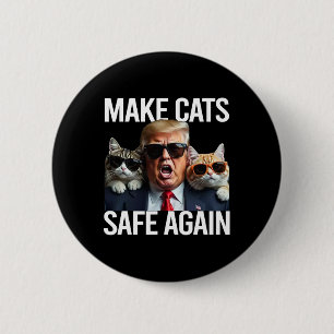 Donald Trump Make Cats Safe Again Red Hat 2024 Deb 6 Cm Round Badge
